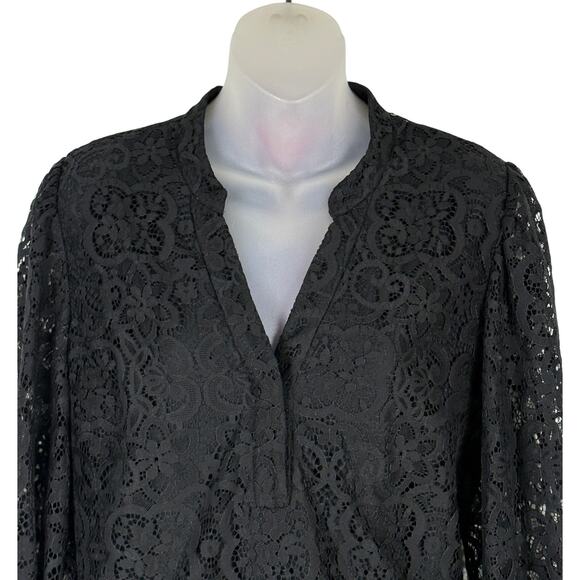 Lilly Pulitzer JACELYNNE Long Sleeve Carnival Lace Onyx Top in Black M NWT $168 - Picture 5 of 10